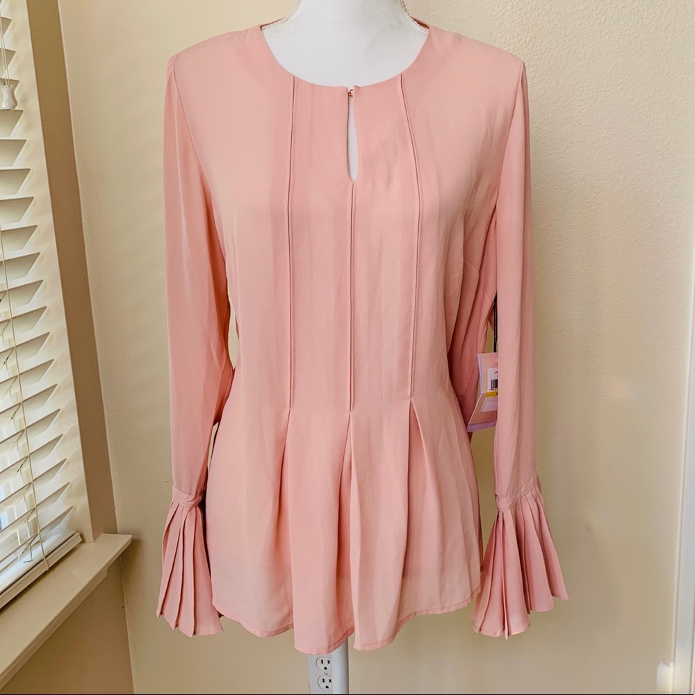 NWT Ivanka Trump Blush Georgette Blouse Size M